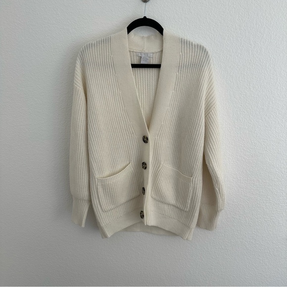 Evereve Design History Oversize Button Down Cardigan in Cream - Picture 1 of 5